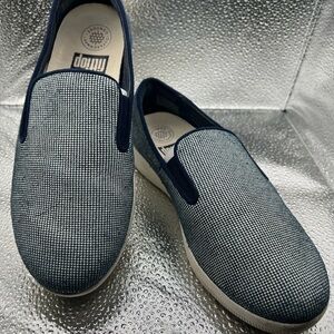 Fitflop Navy and White Slip-On Flats